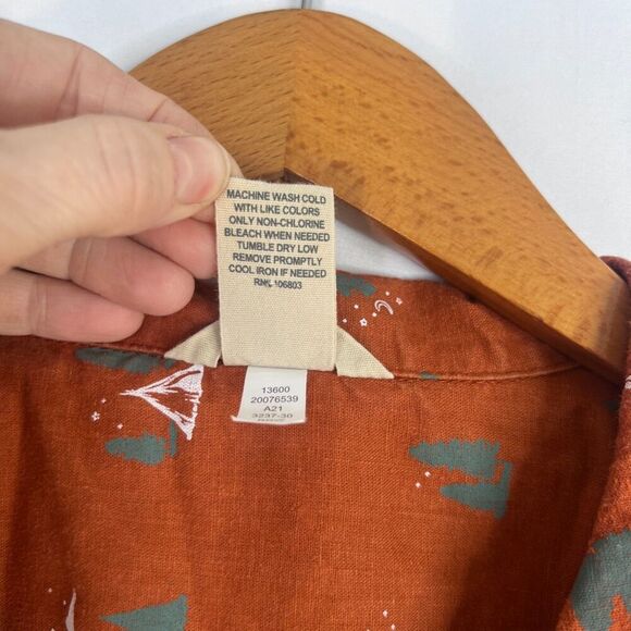 Duluth Trading Orange Hemp Organic Outdoor Motif Button Front Shirt Size XL - Picture 7 of 8